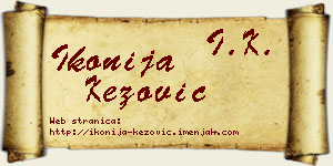 Ikonija Kezović vizit kartica